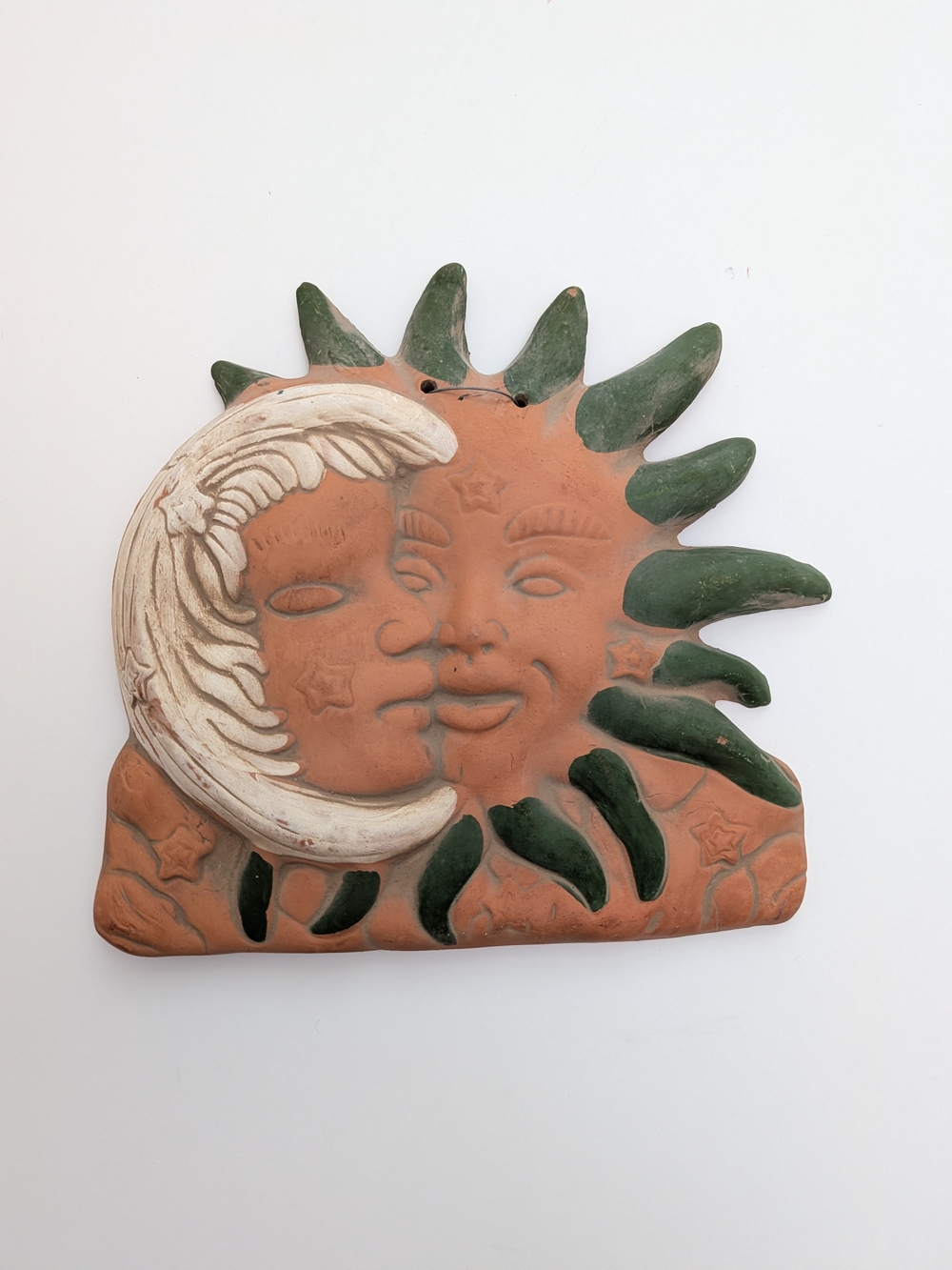 Terracotta Y2k Sun and Moon Wall Décor Made In Mexico